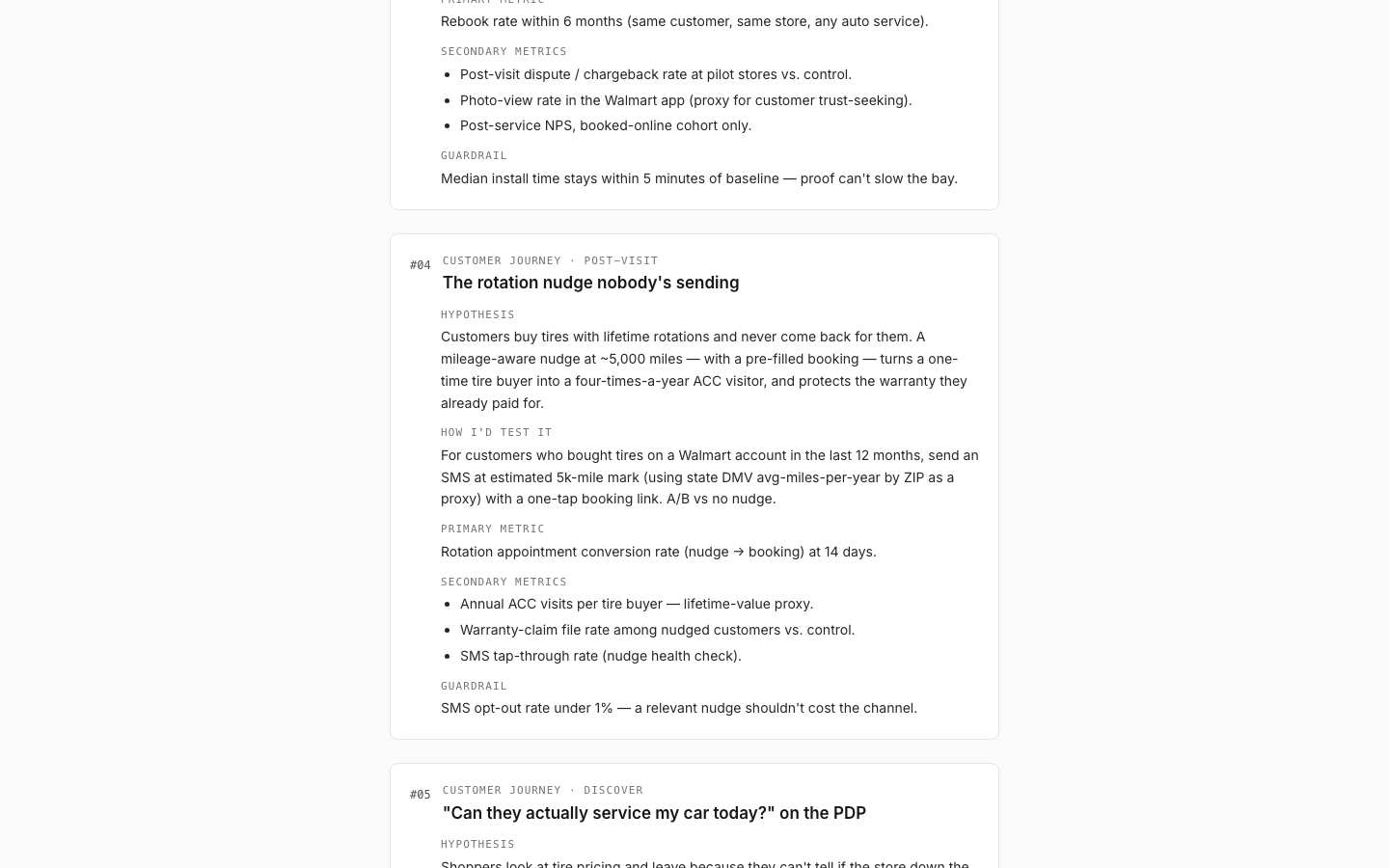 Journey view: friction ranked by stage, every quote links to Reddit source.