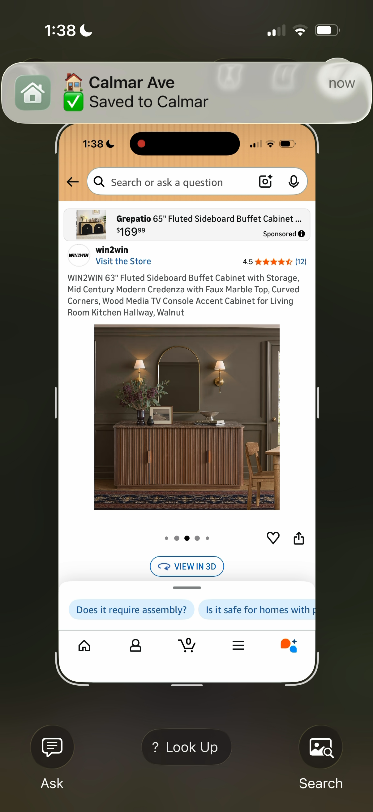 Confirmation: saved to the gallery from Amazon