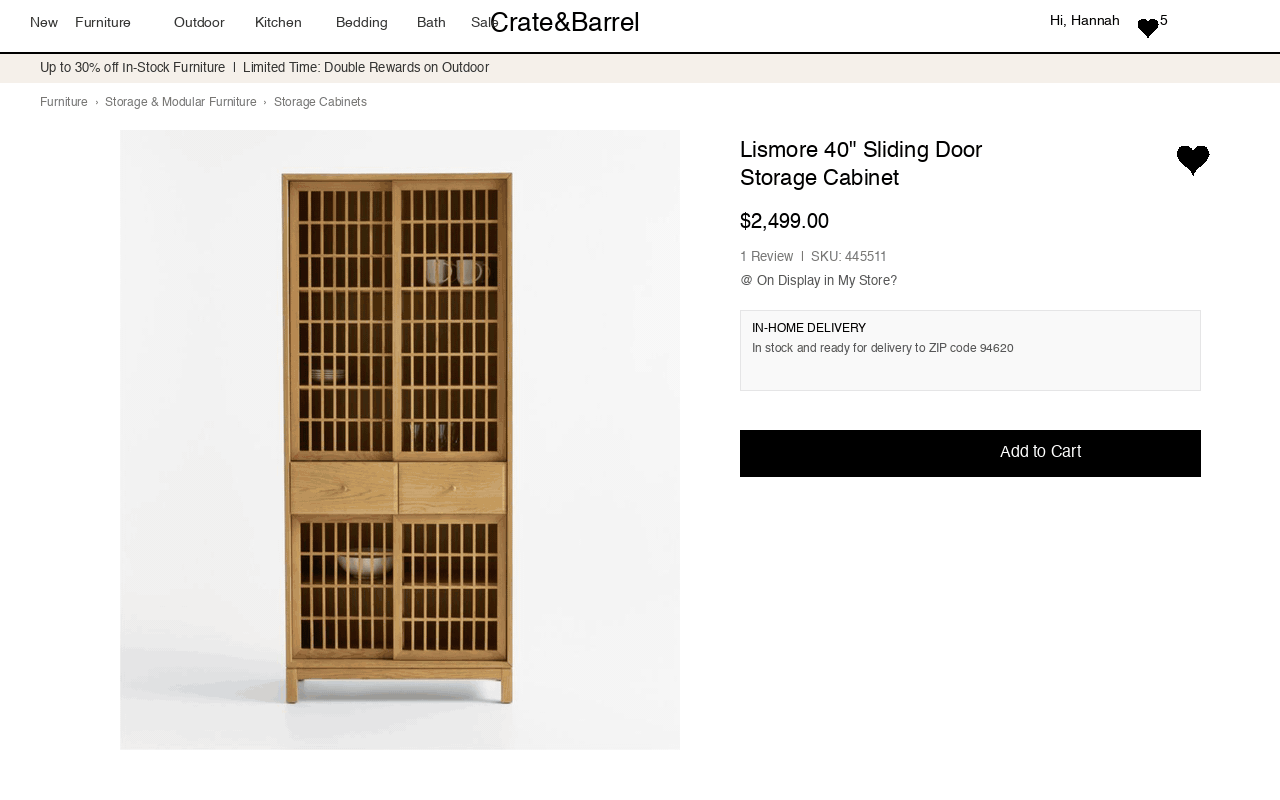 Crate & Barrel → gallery: one tap saves a product to your private board